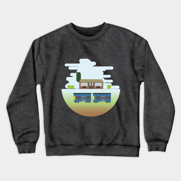 Train station Crewneck Sweatshirt by TheCuteStuffedCabbage